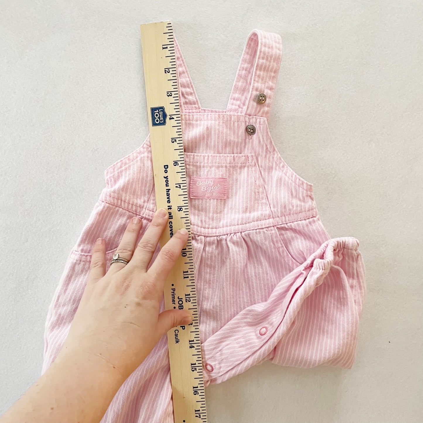 Baby B’gosh Pink Hickory Stripe Bubble Overalls