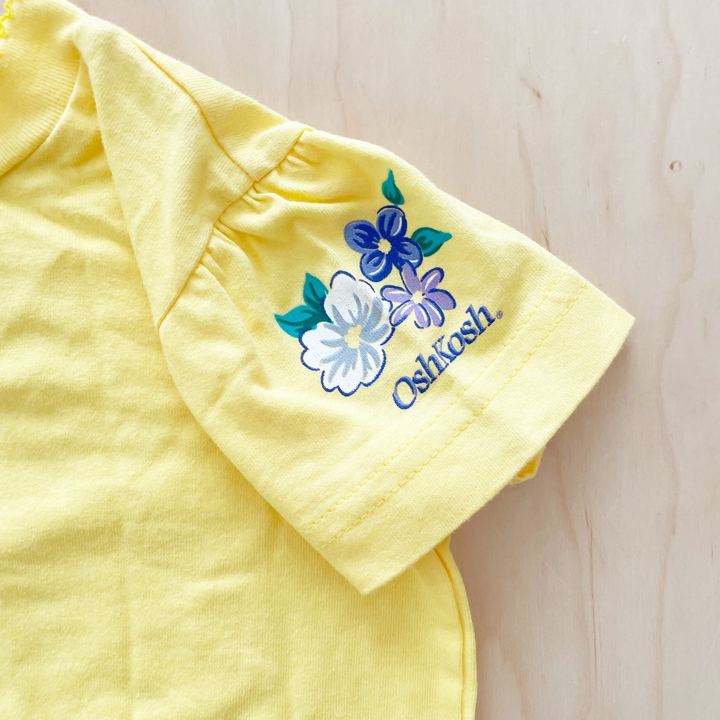 OshKosh Yellow Floral Layer Top - Yellow Clover Vintage Kids Clothes