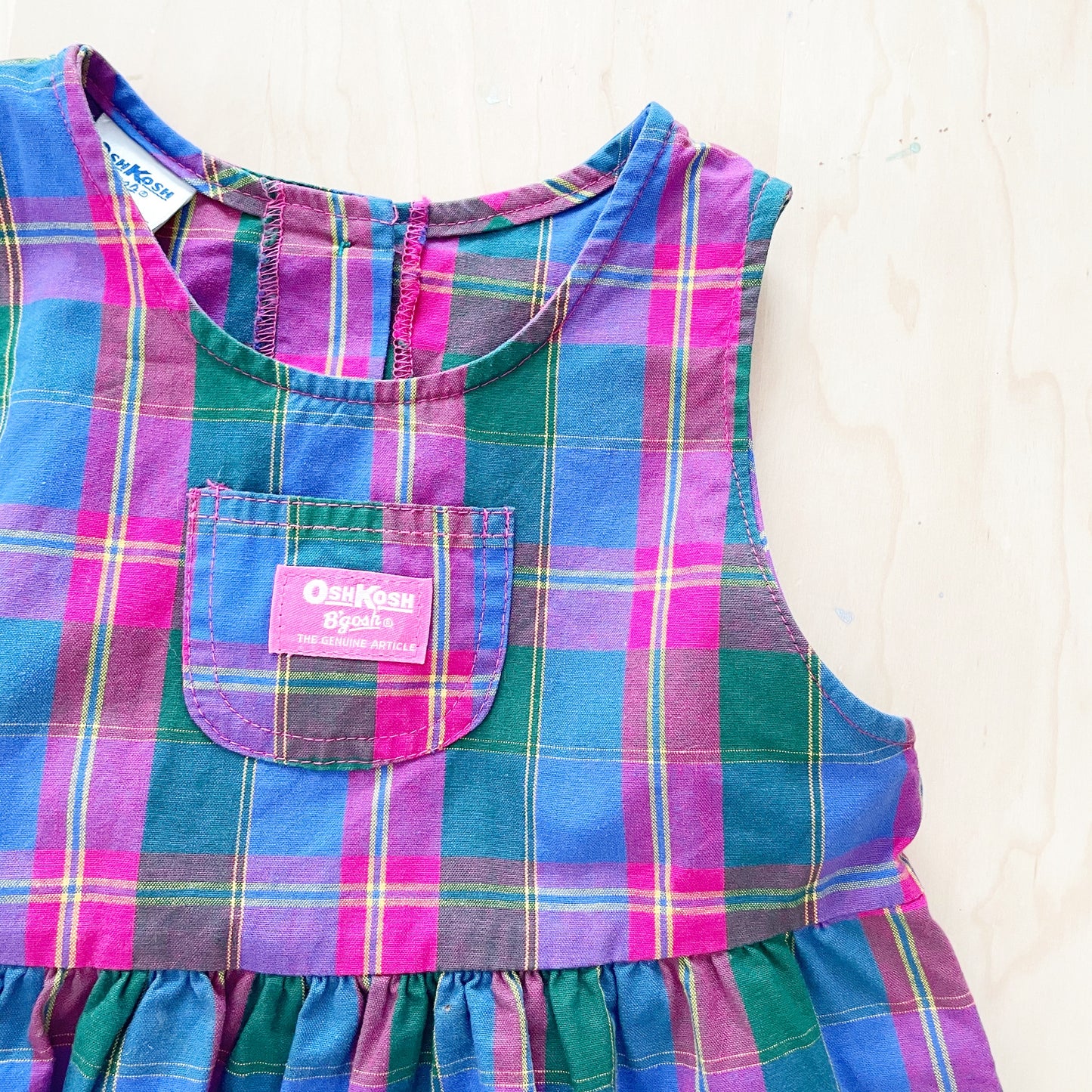 Vintage OshKosh Plaid Dress - Yellow Clover Vintage Kids Clothes