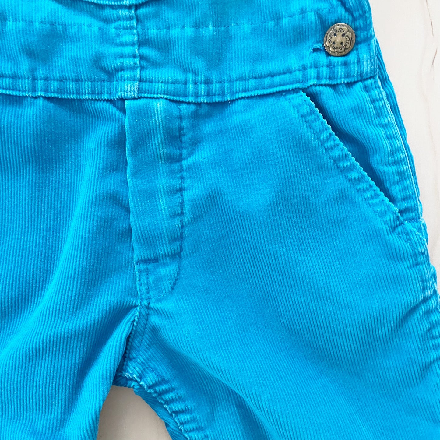OshKosh Turquoise Cord Overalls - Yellow Clover Vintage Kids Clothes
