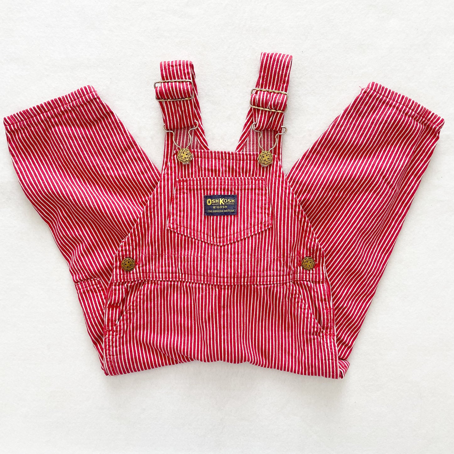 OshKosh Red Hickory Stripe Overalls