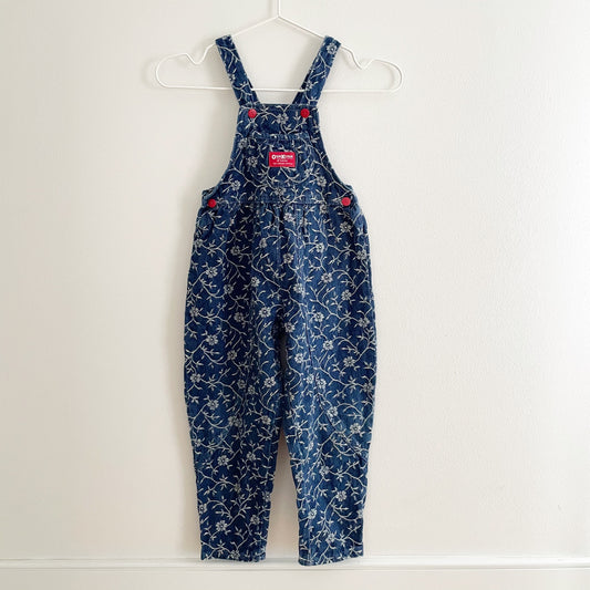 Vintage OshKosh Denim Floral Bubble Overalls