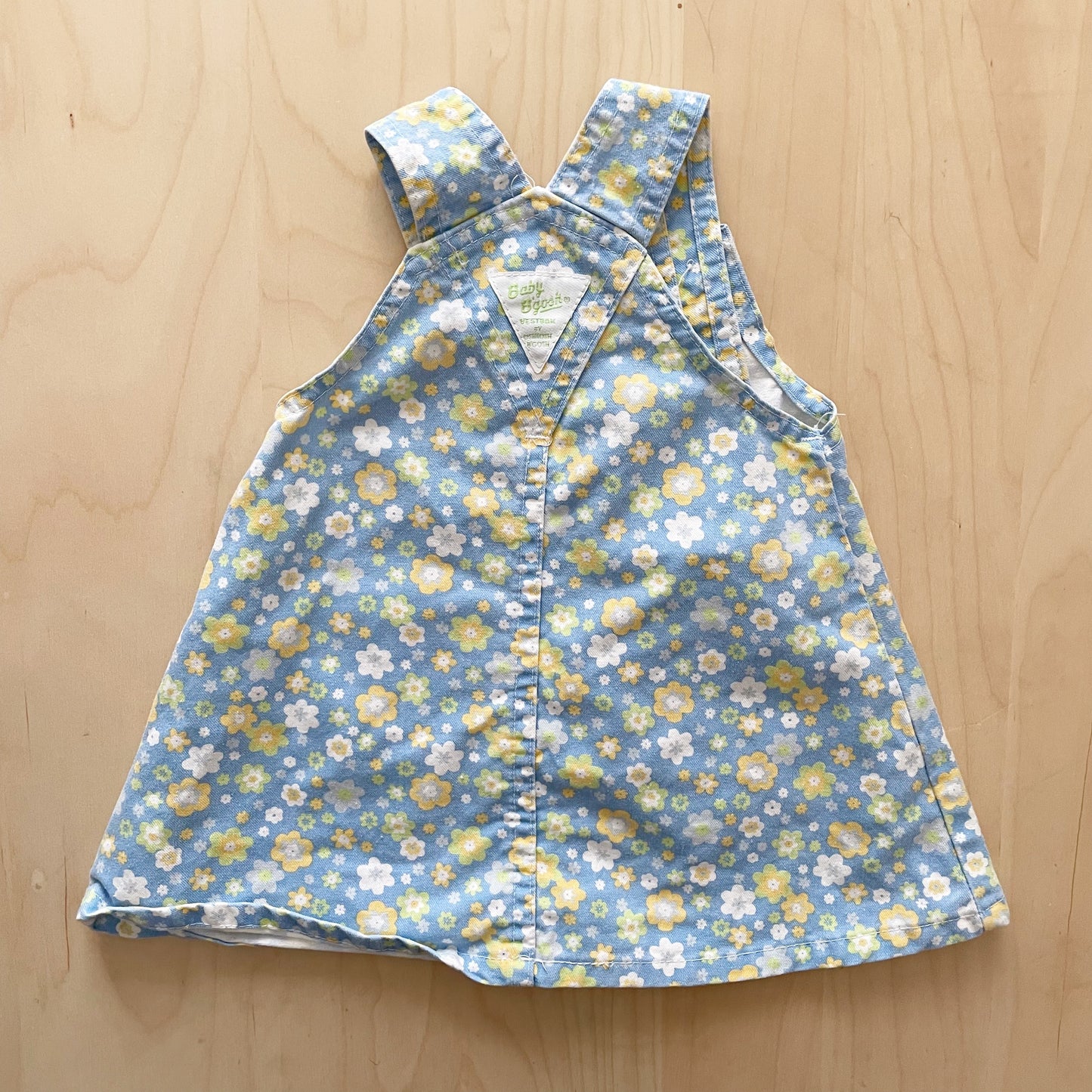 Baby B’gosh Flower Print Pinafore Set - Yellow Clover Vintage Kids Clothes