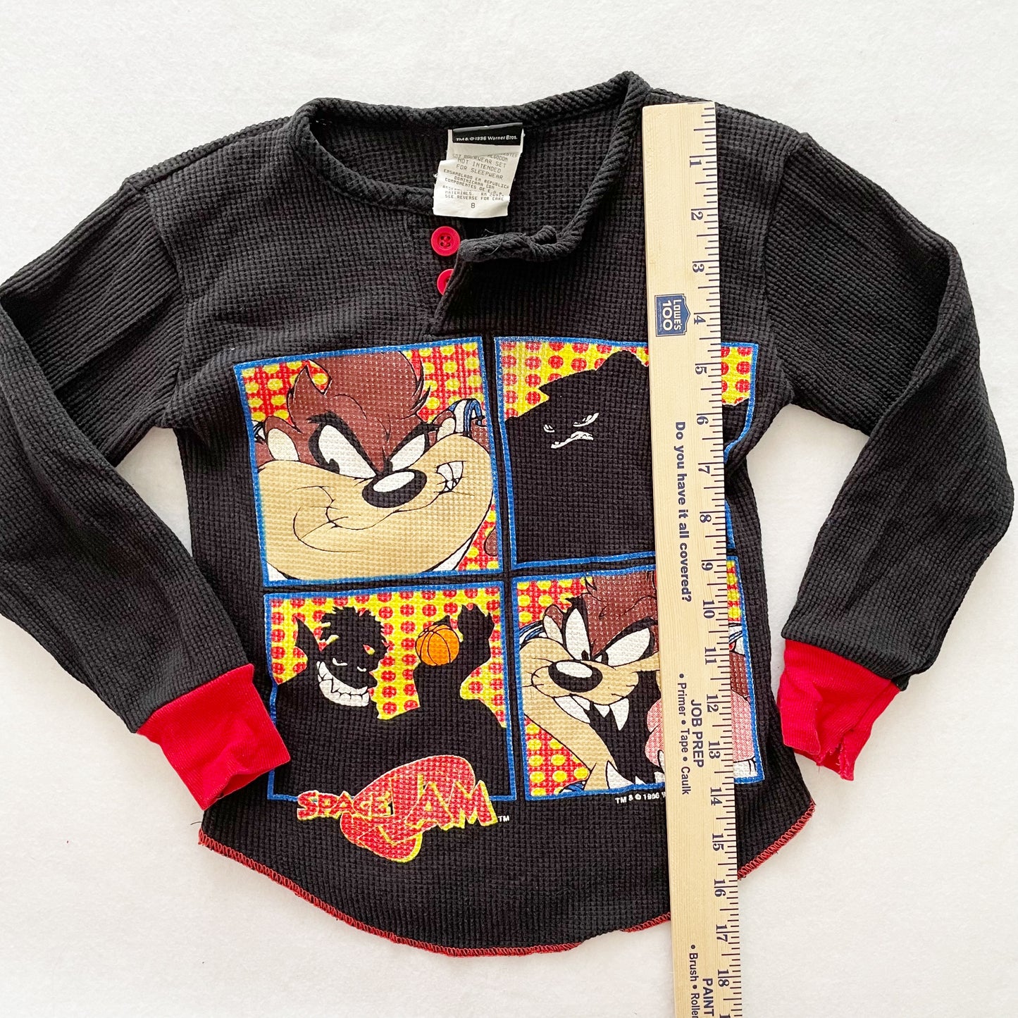 Space Jam Taz Thermal Tee - Yellow Clover Vintage Kids Clothes