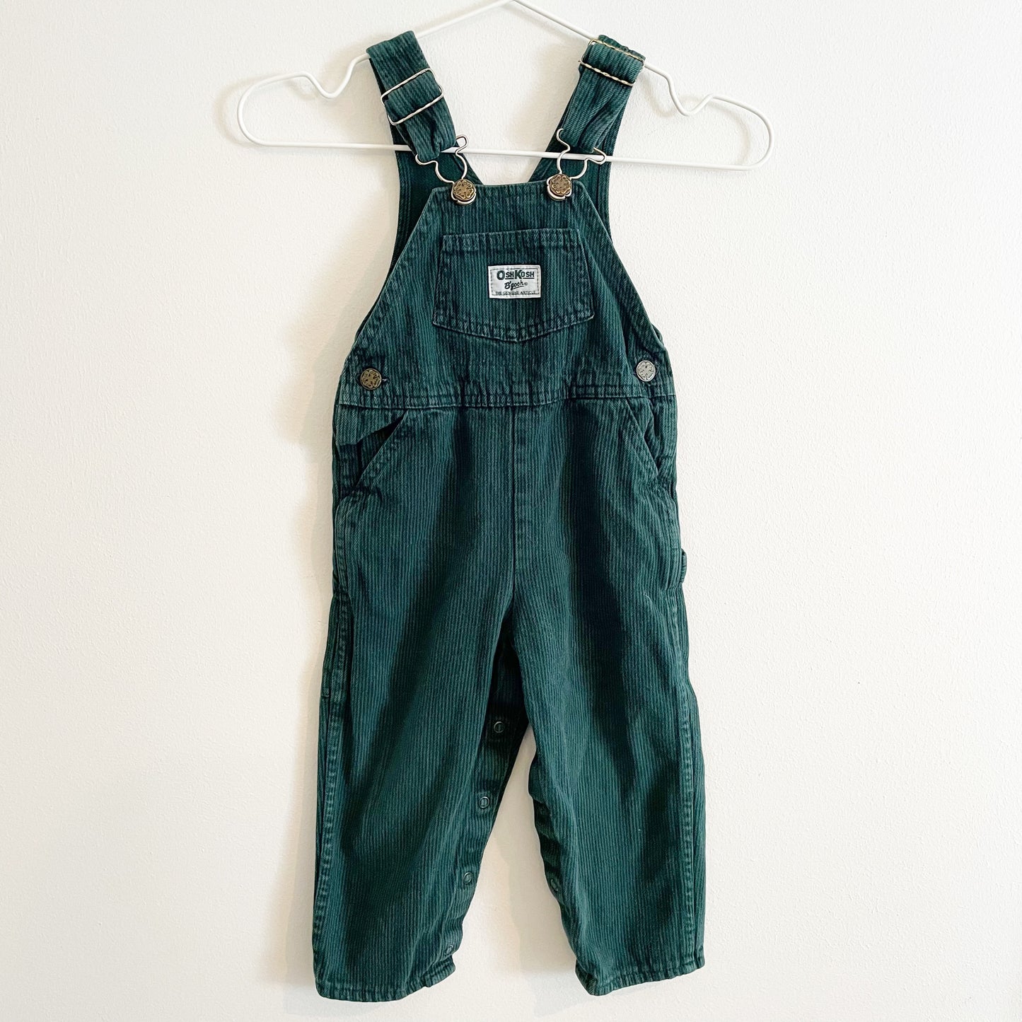 OshKosh Dark Green Stripe Overalls