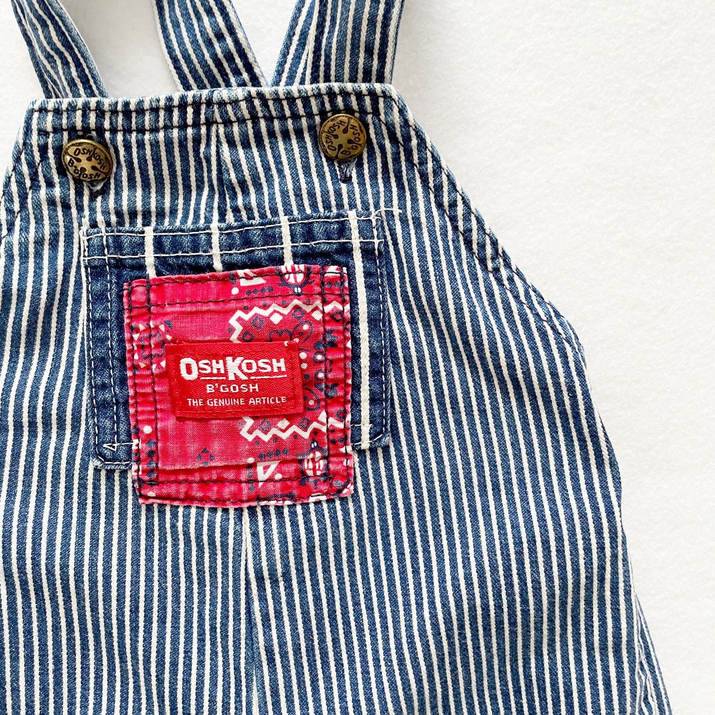 OshKosh Bandana Striped Overalls - Yellow Clover Vintage Kids Clothes