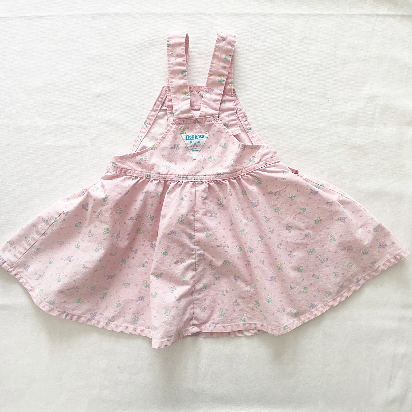 OshKosh Light Pink Floral Print Skirtall - Yellow Clover Vintage Kids Clothes