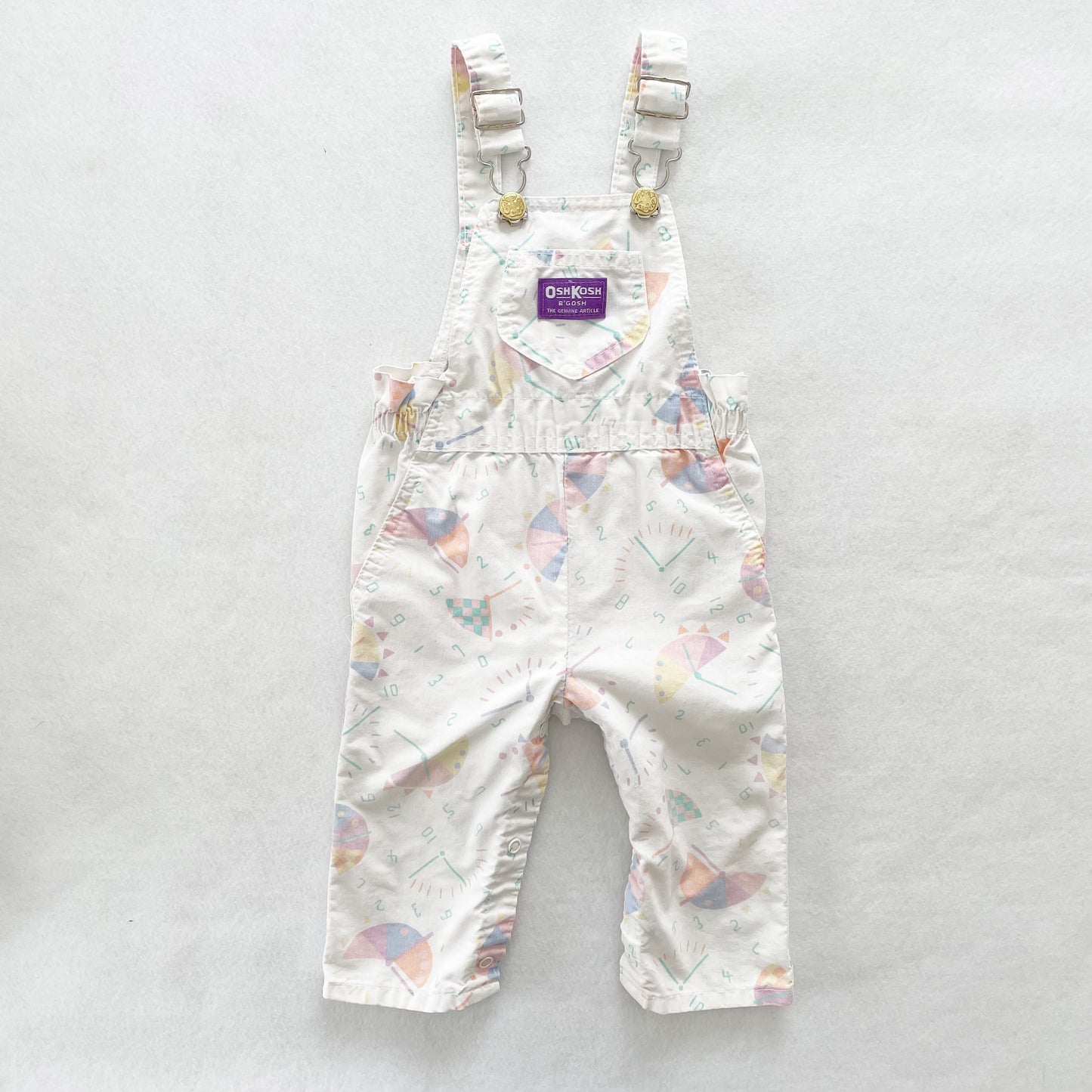 OshKosh Pastel Clocks Overalls