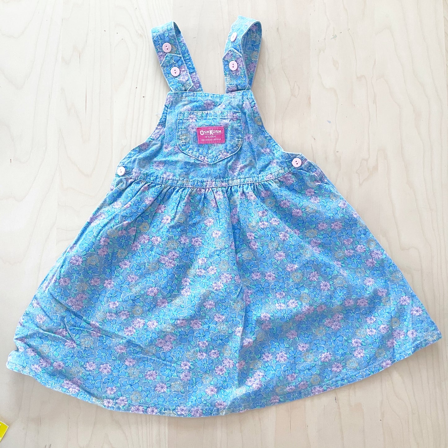 Vintage OshKosh Chambray Floral Bow Back Skirtall