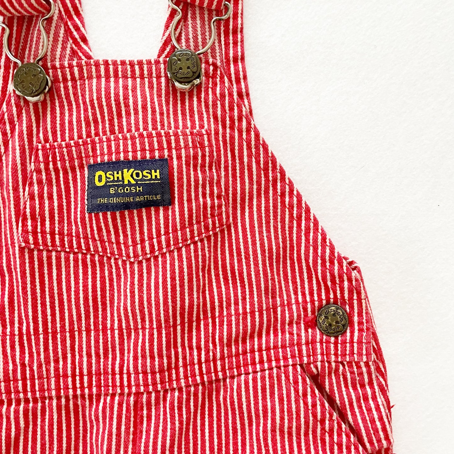 OshKosh Red Hickory Stripe Overalls