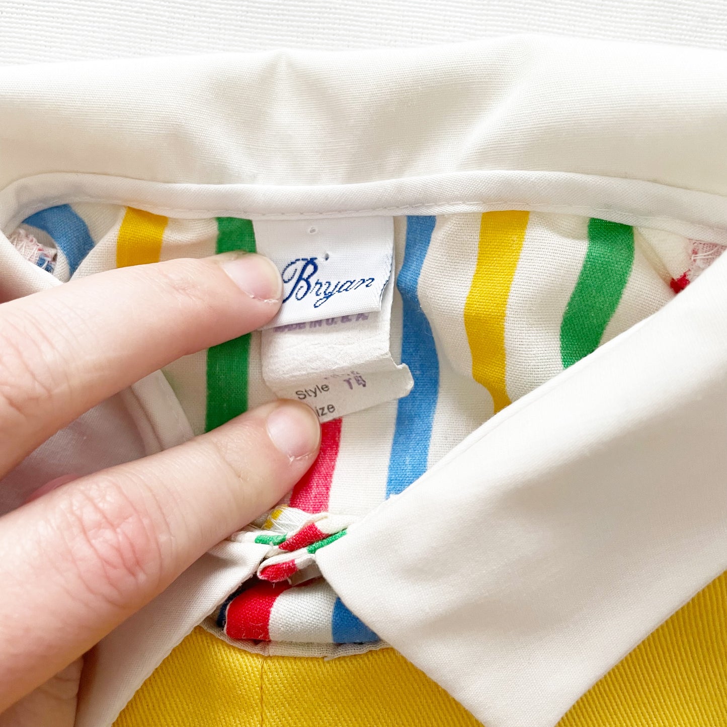Bryan Stripe Sailboat Romper Set • 3T (?) - Yellow Clover Vintage Kids Clothes