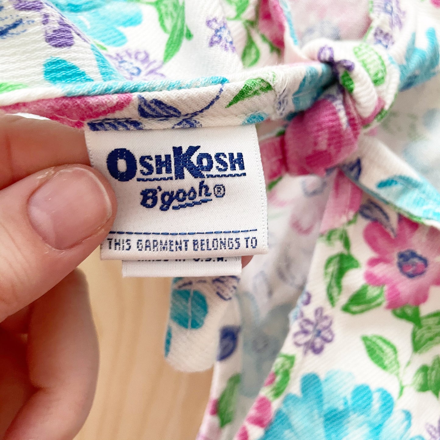 Vintage OshKosh Bright Floral Tie Back Dress - Yellow Clover Vintage Kids Clothes