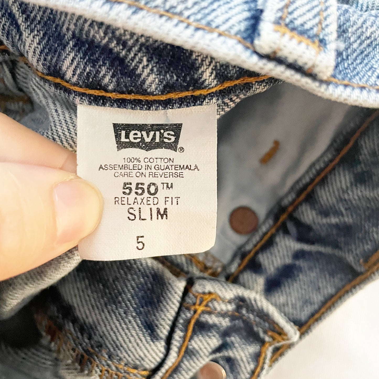 Levi’s 550 Medium-Light Wash Orange Tab Jeans