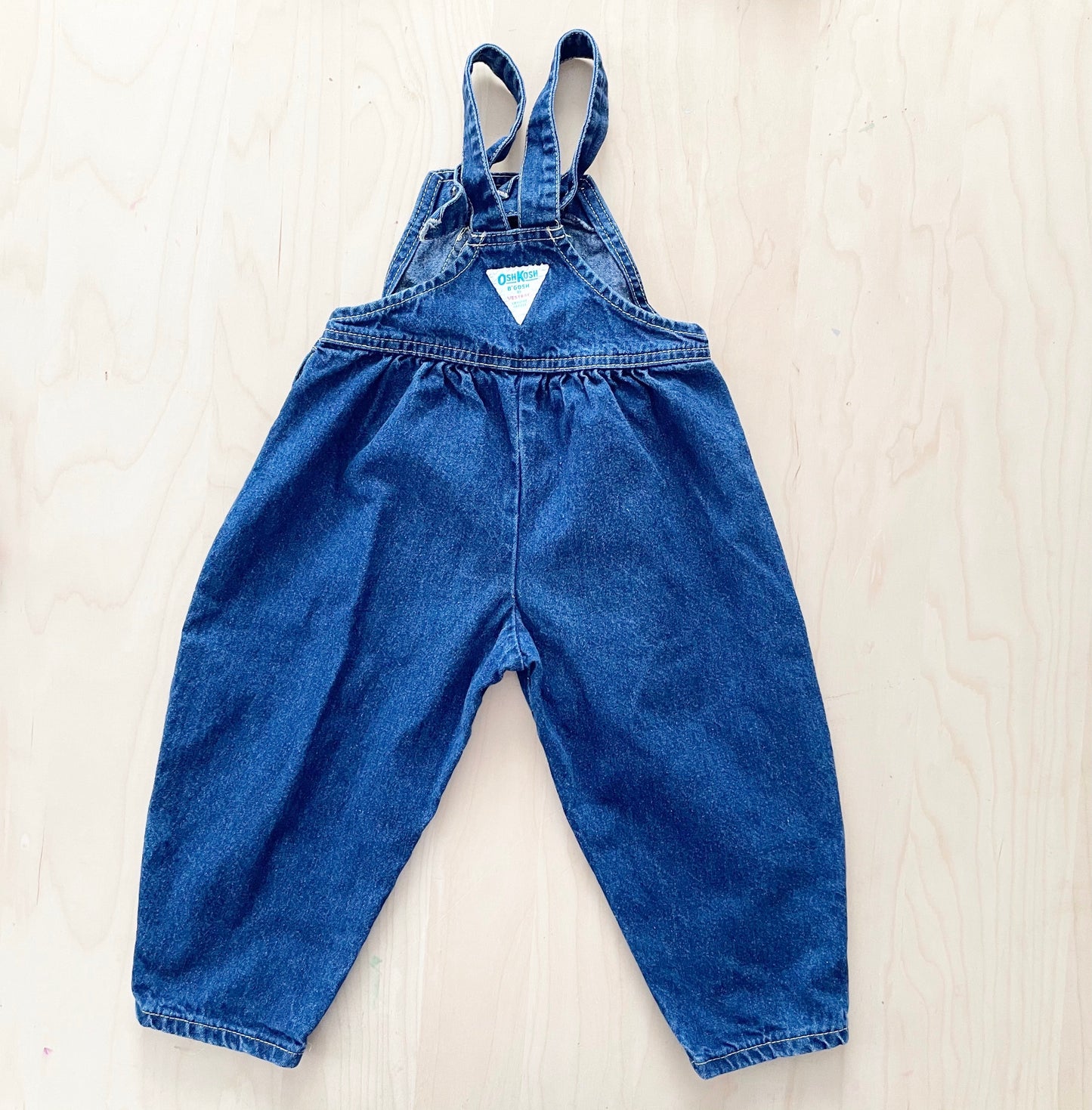 OshKosh Dark Wash Bubble Overalls - Yellow Clover Vintage Kids Clothes