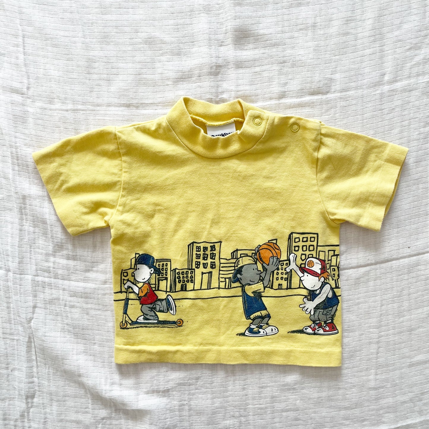 OshKosh City Kids Graphic Tee - Yellow Clover Vintage Kids Clothes
