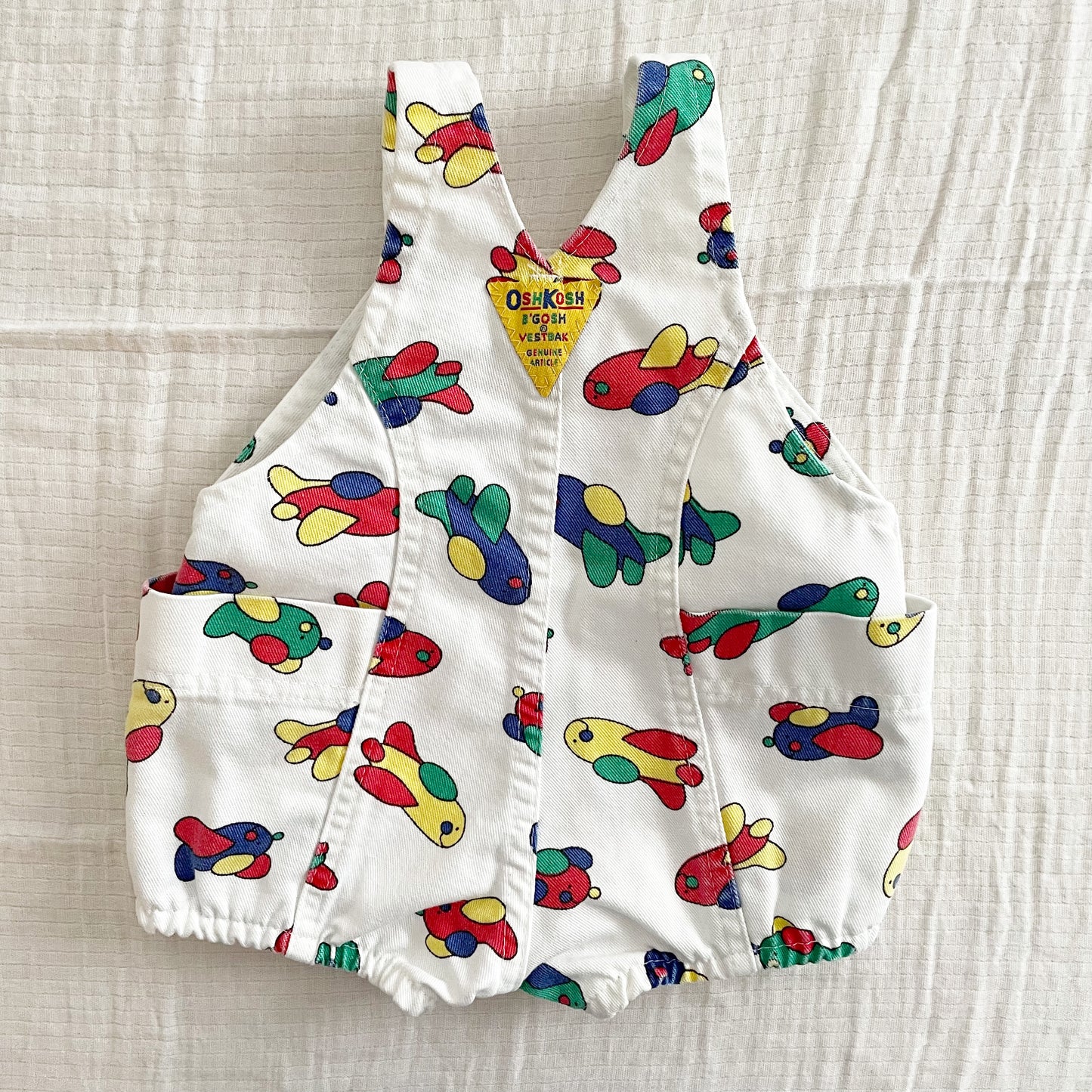 OshKosh Pudgy Planes Bubble Romper - Yellow Clover Vintage Kids Clothes