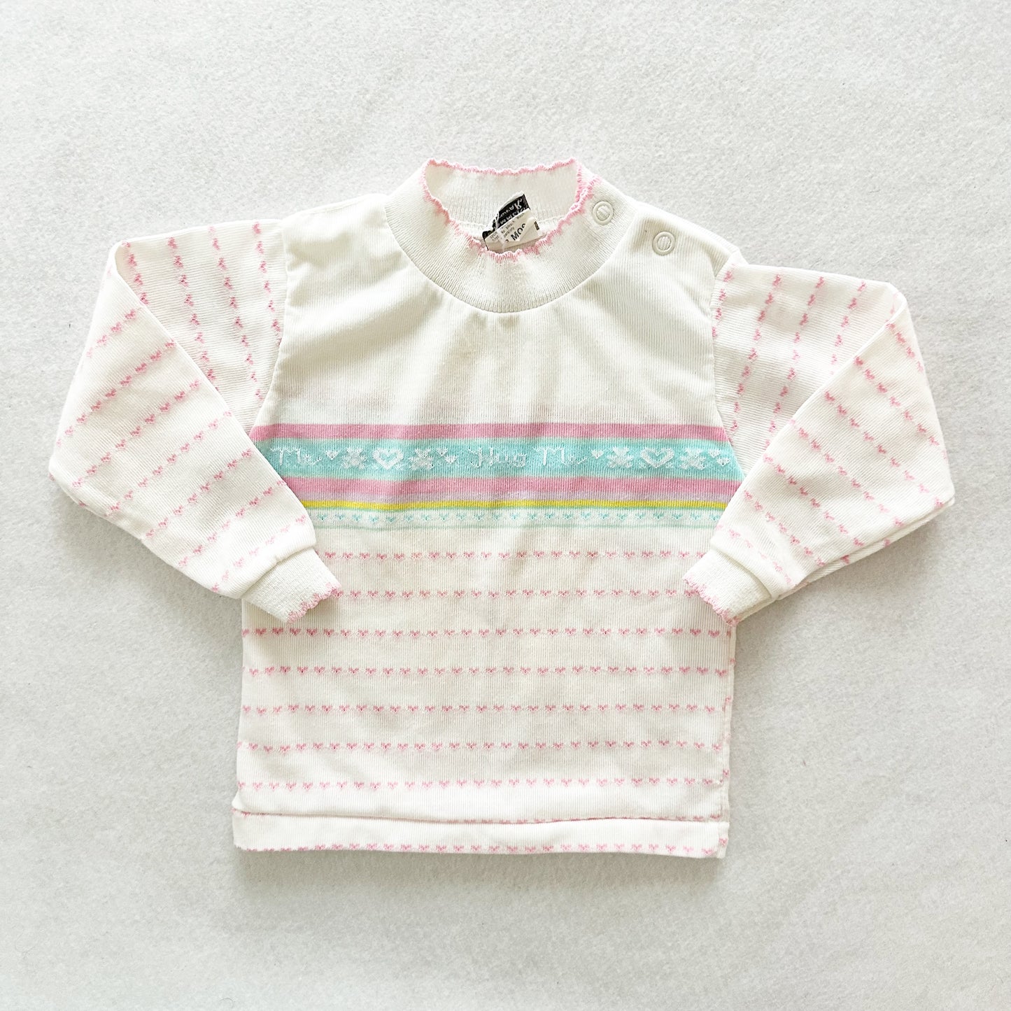 Hug Me Stripe Shirt - Yellow Clover Vintage Kids Clothes