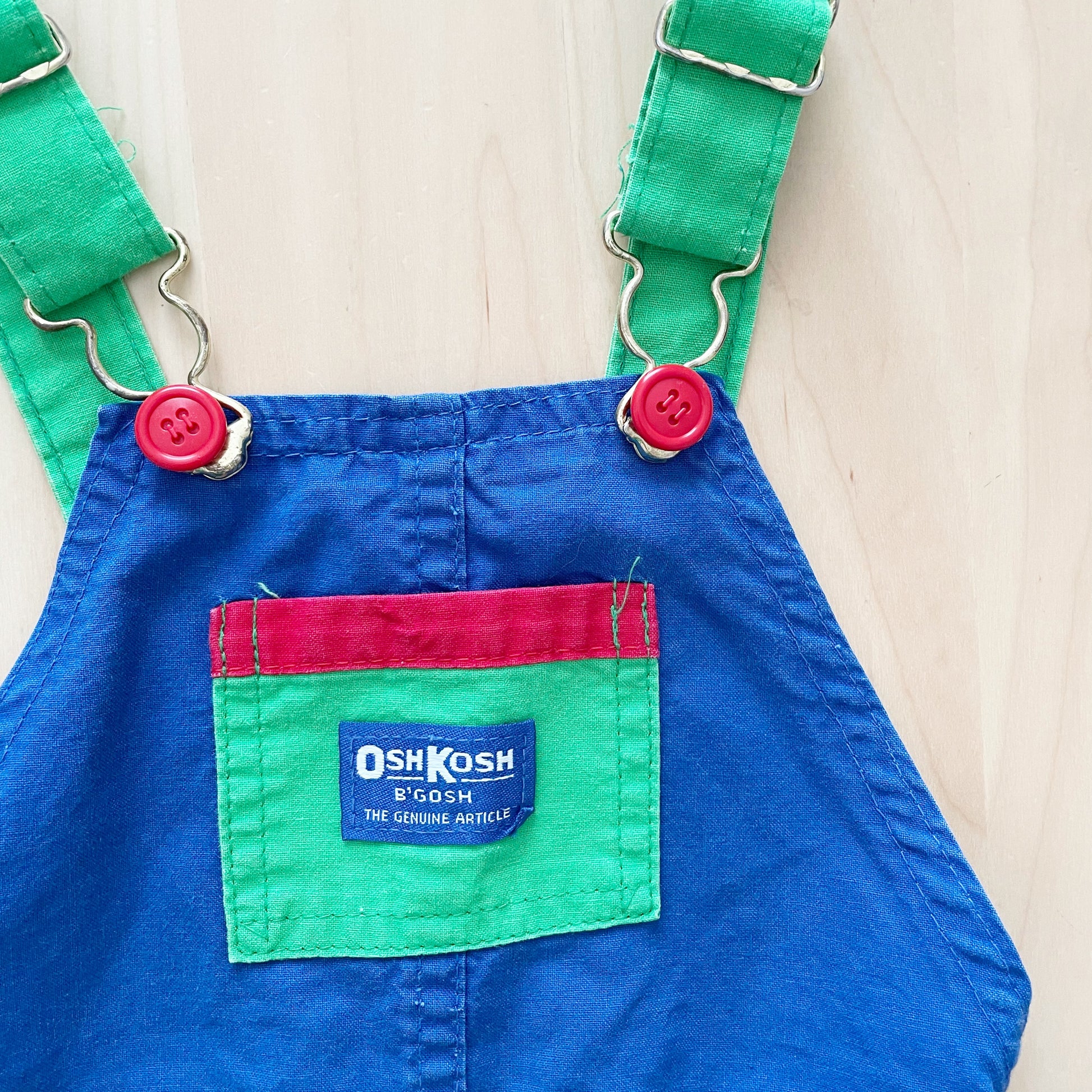 OshKosh Big Fun Colorblock Shortalls - Yellow Clover Vintage Kids Clothes