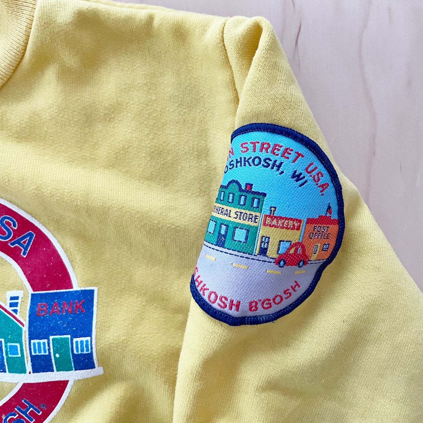 OshKosh Main Street Graphic Sweatshirt - Yellow Clover Vintage Kids Clothes