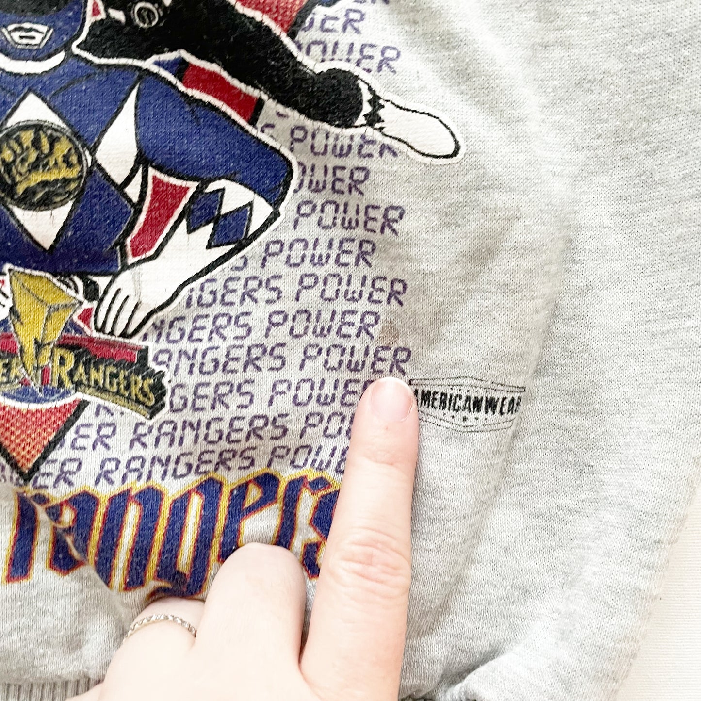 Americanwear Power Rangers Sweatshirt • 3T - Yellow Clover Vintage Kids Clothes