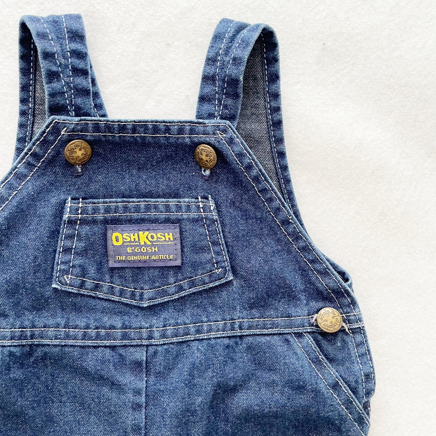 OshKosh Denim Footed Overalls - Yellow Clover Vintage Kids Clothes