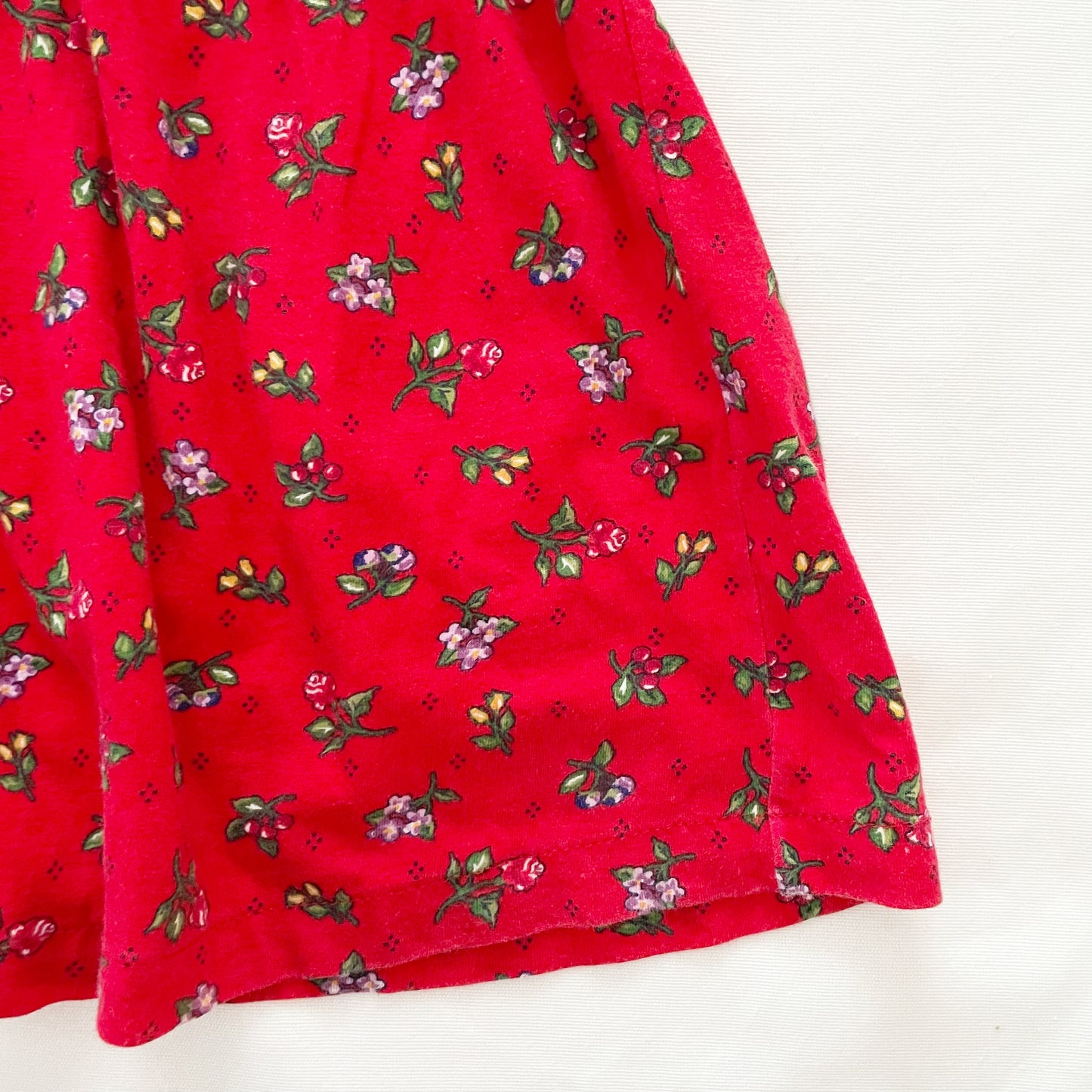 OshKosh Red Floral Print Jersey - Yellow Clover Vintage Kids Clothes