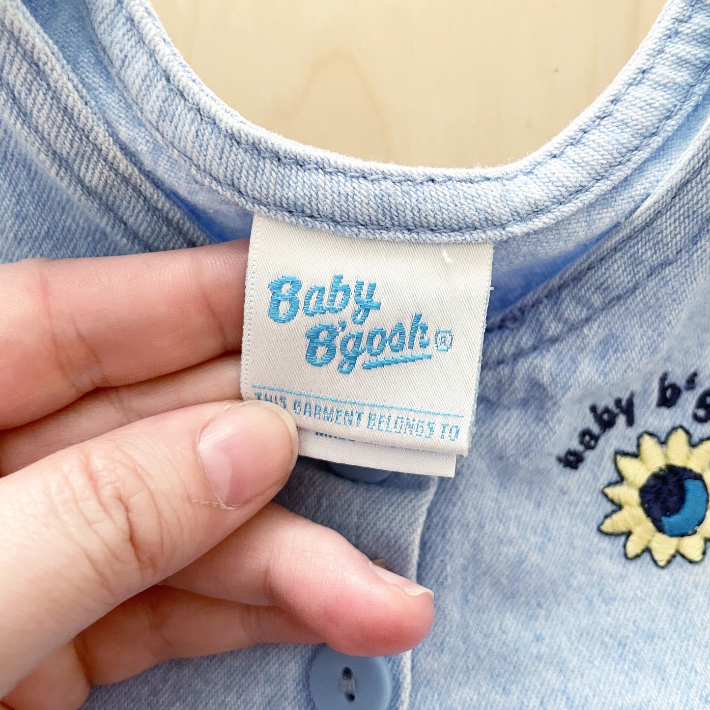Baby B’gosh Sunflower Blue Wash Dress - Yellow Clover Vintage Kids Clothes