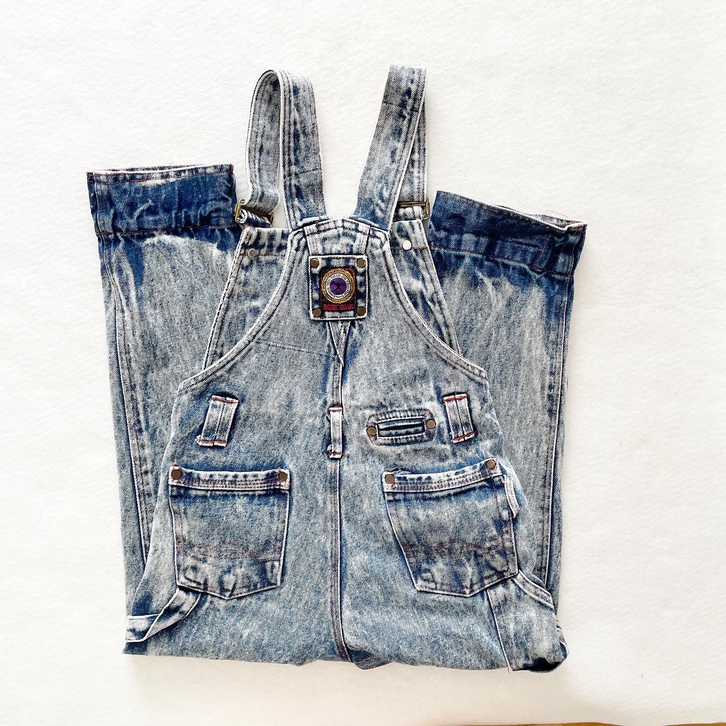Body Gear Acid Wash Overalls - Yellow Clover Vintage Kids Clothes