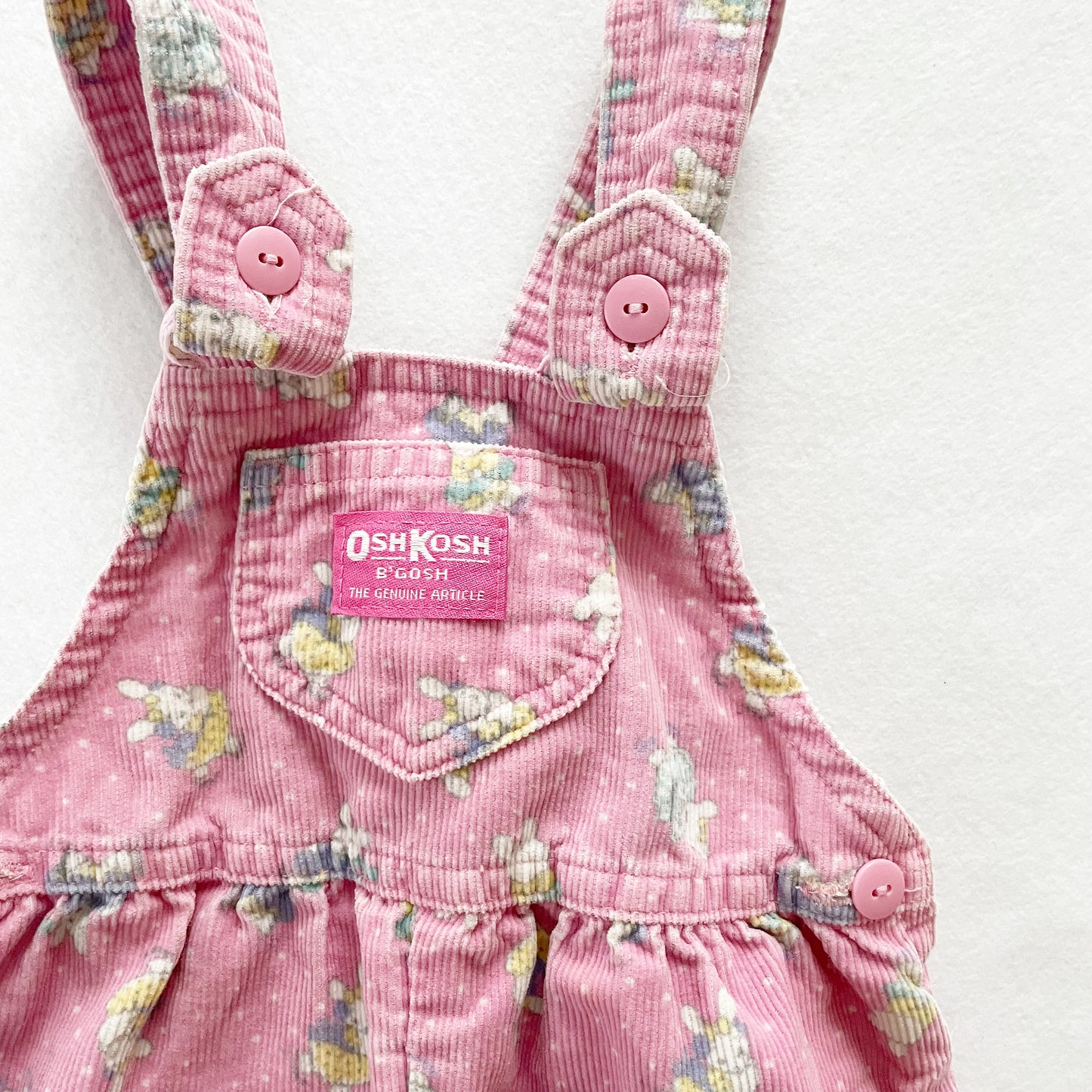 OshKosh Skating Bunnies Bow Back Overalls