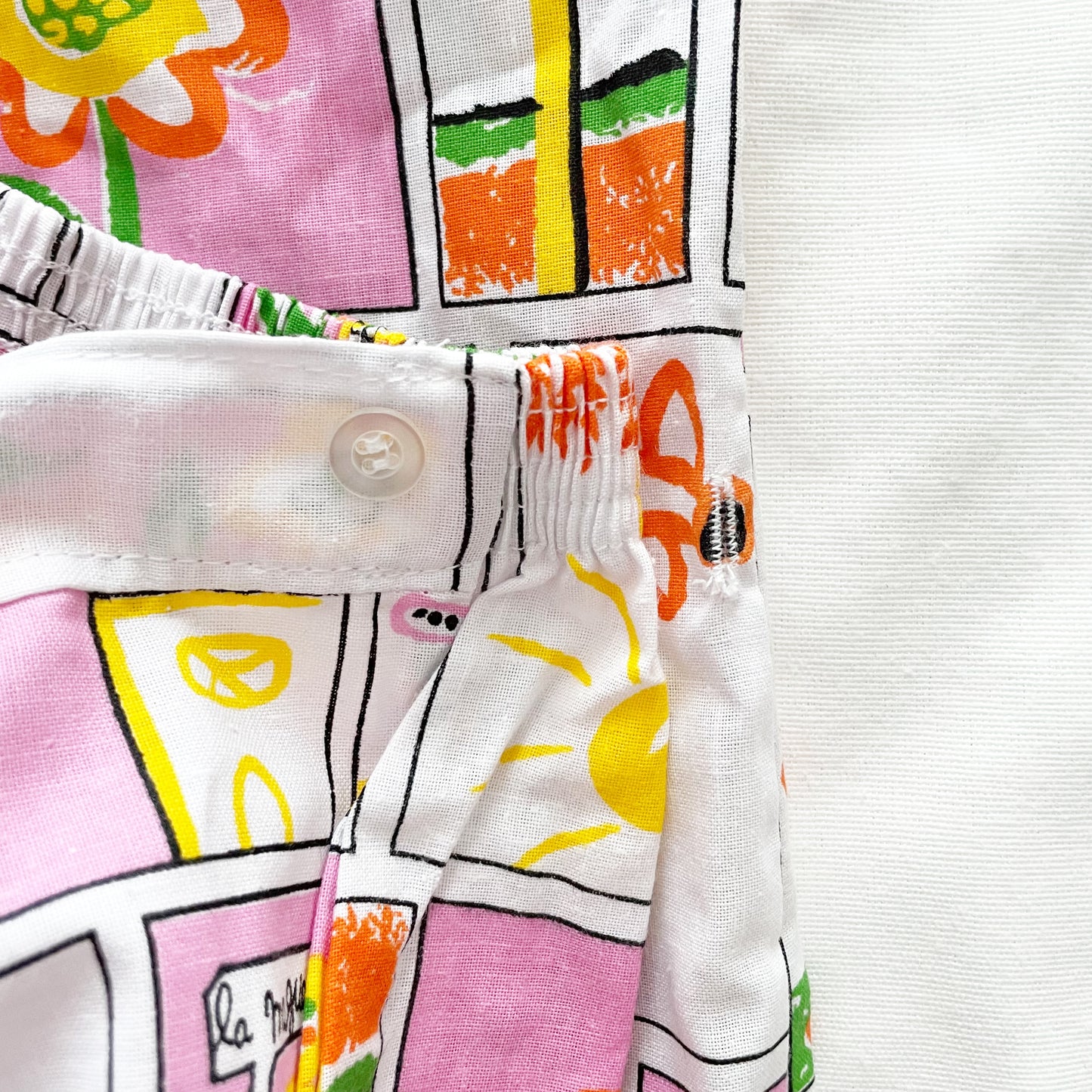 Happy Doodle Button Up Shirt Set • 4T - Yellow Clover Vintage Kids Clothes