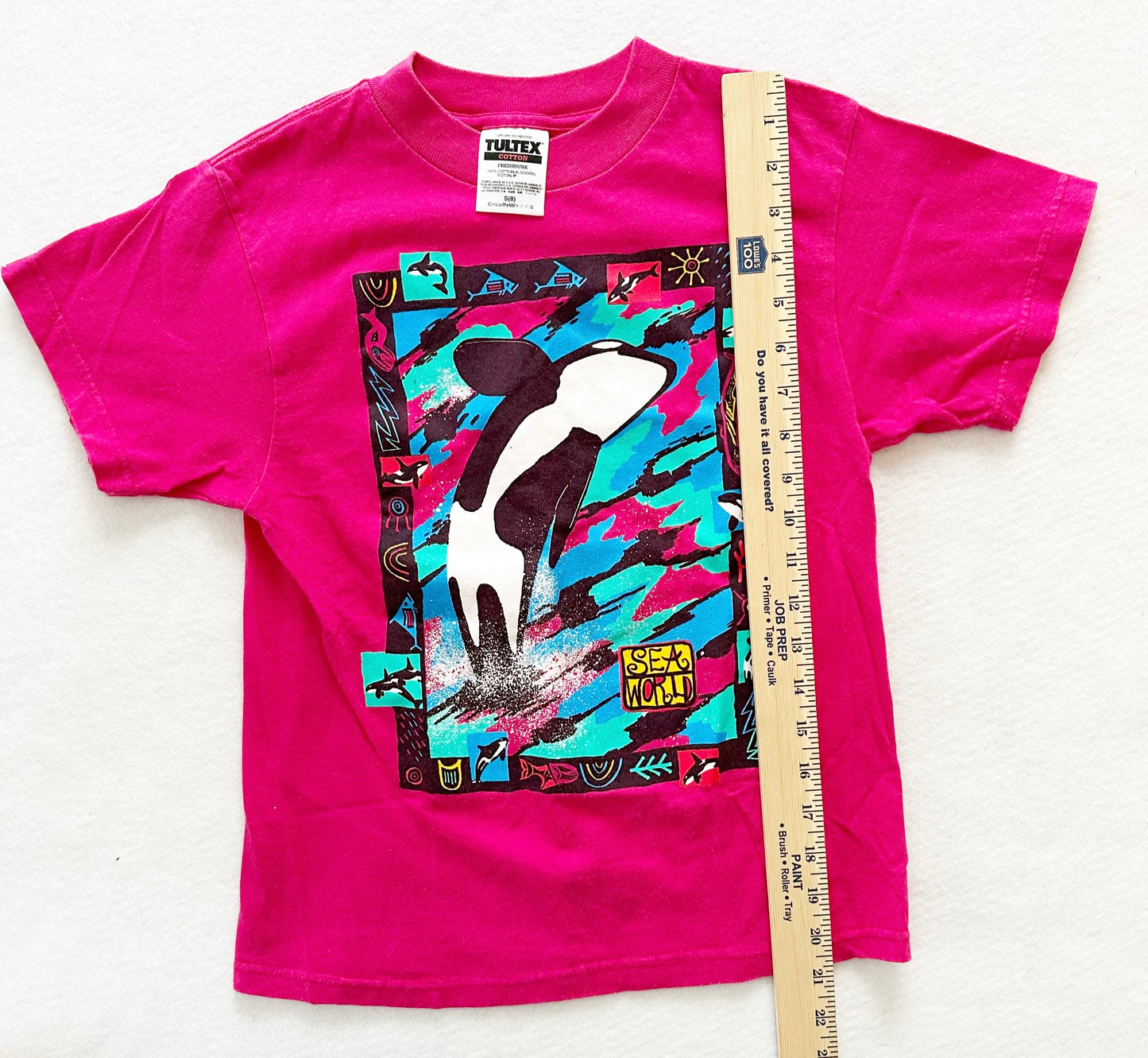 Tulex Orca Sea World Graphic Tee - Yellow Clover Vintage Kids Clothes