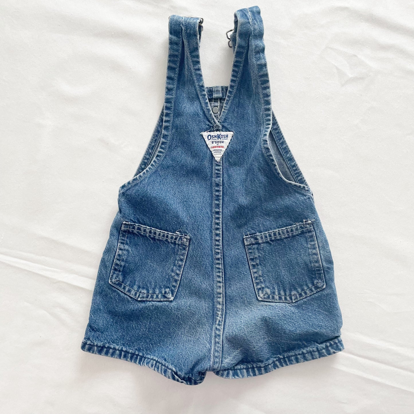 OshKosh Classic Cut Denim Shortalls - Yellow Clover Vintage Kids Clothes