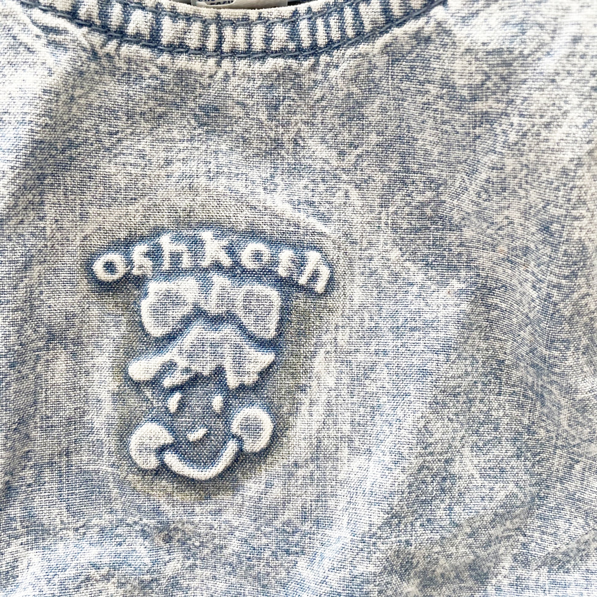OshKosh Acid Wash Embossed Dress - Yellow Clover Vintage Kids Clothes