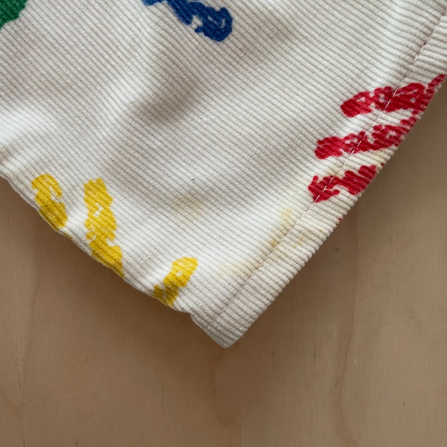 Vintage OshKosh Cord Handprint Overalls
