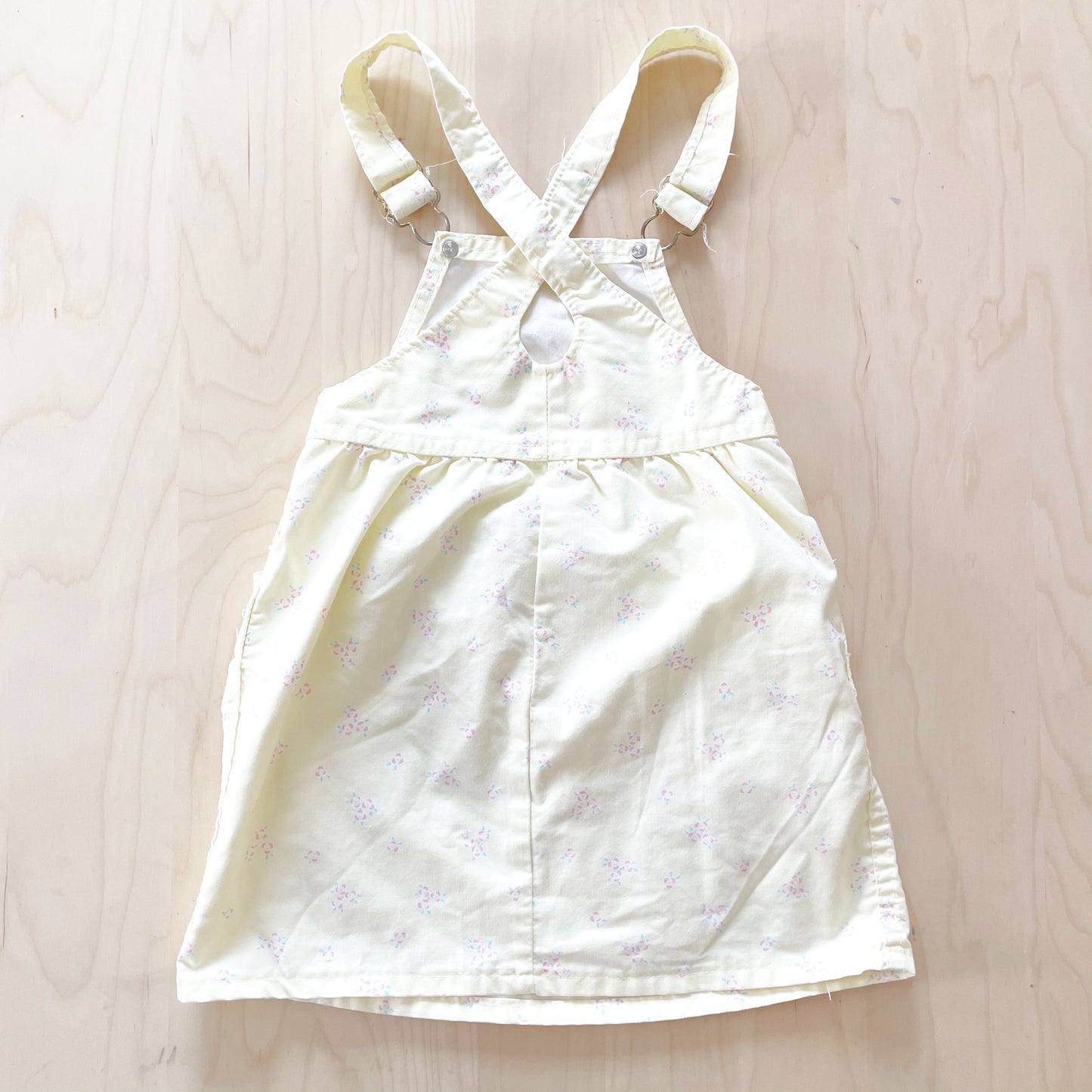 Vintage OshKosh Yellow Subtle Floral Skirtall - Yellow Clover Vintage Kids Clothes