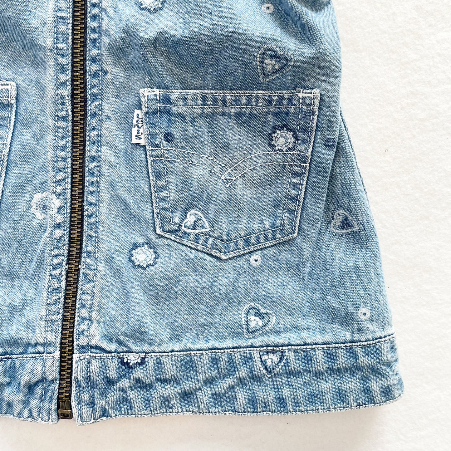 Levi’s Flower Print Denim Dress • 2T - Yellow Clover Vintage Kids Clothes