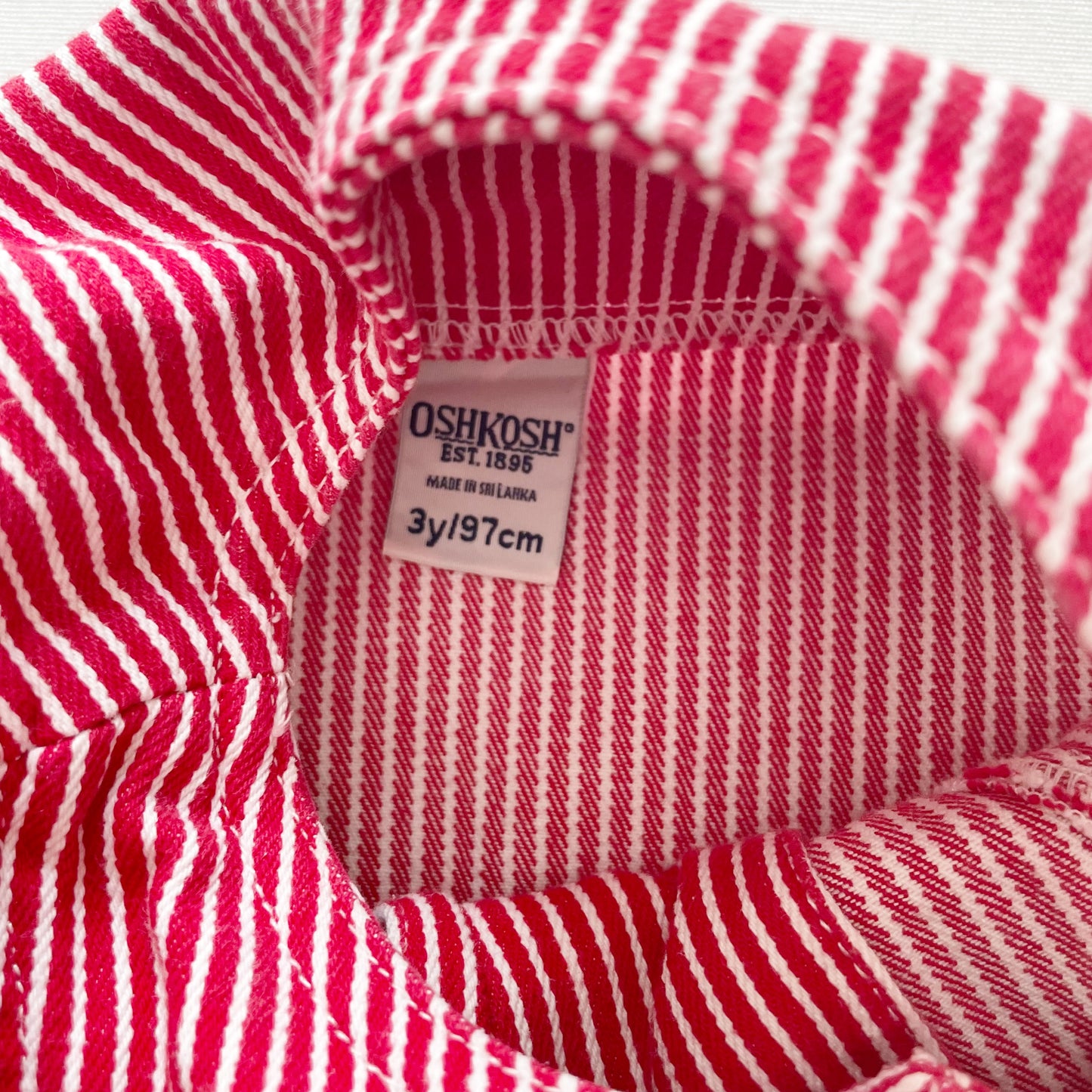 OshKosh Red Hickory Striped Dress - Yellow Clover Vintage Kids Clothes