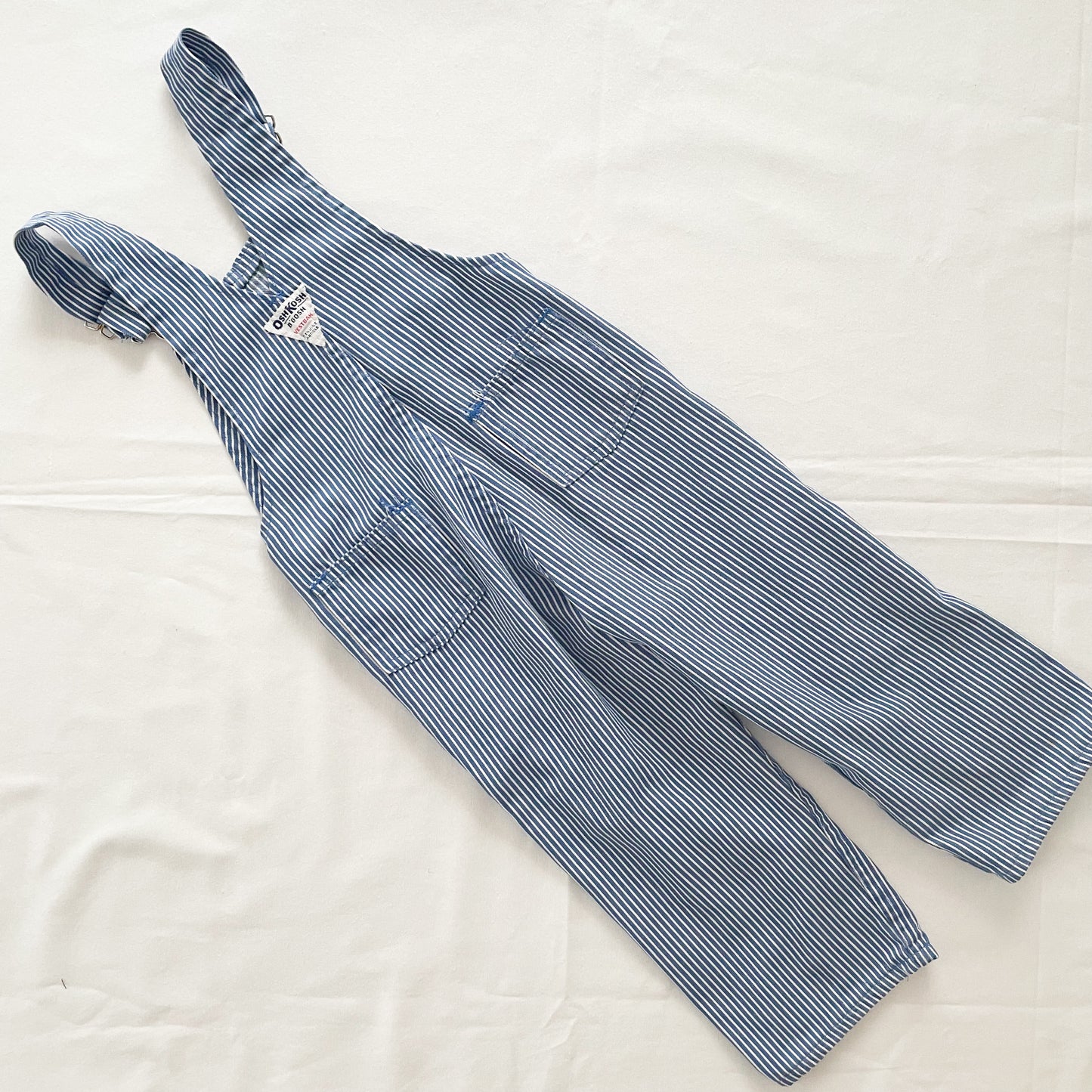 OshKosh Blue Hickory Stripe Overalls - Yellow Clover Vintage Kids Clothes