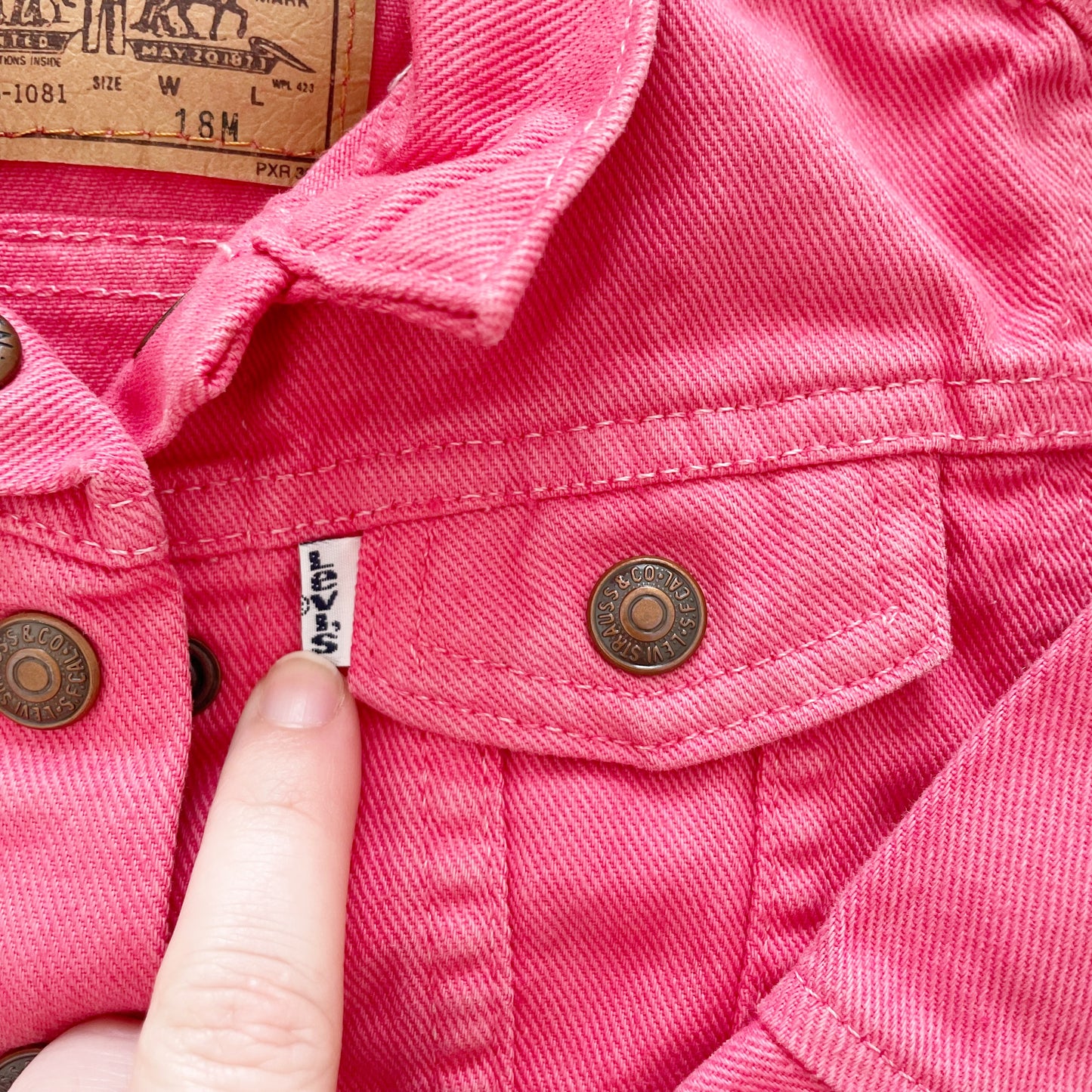 Levi’s Coral Pink Denim Jacket