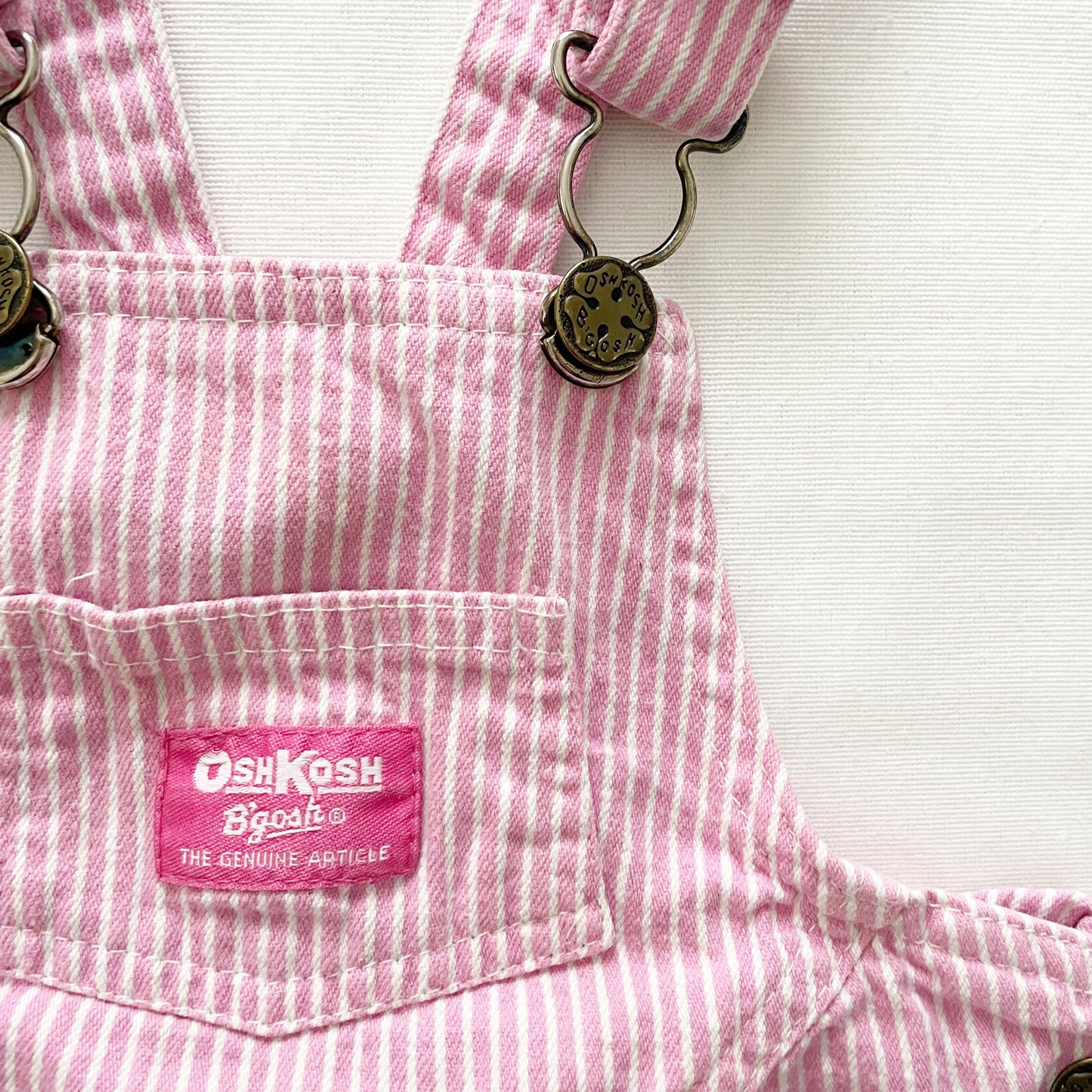 OshKosh Pink Hickory Stripe Scoop Cut Skirtall - Yellow Clover Vintage Kids Clothes