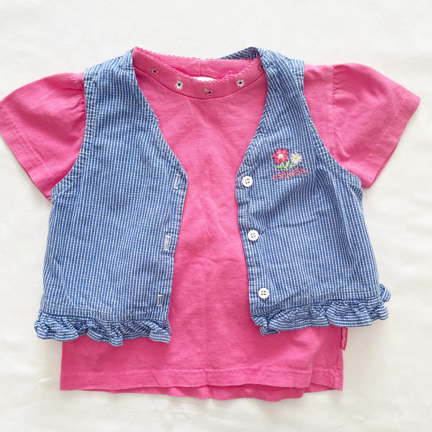 OshKosh Blue Checked Vest + Outfit Set