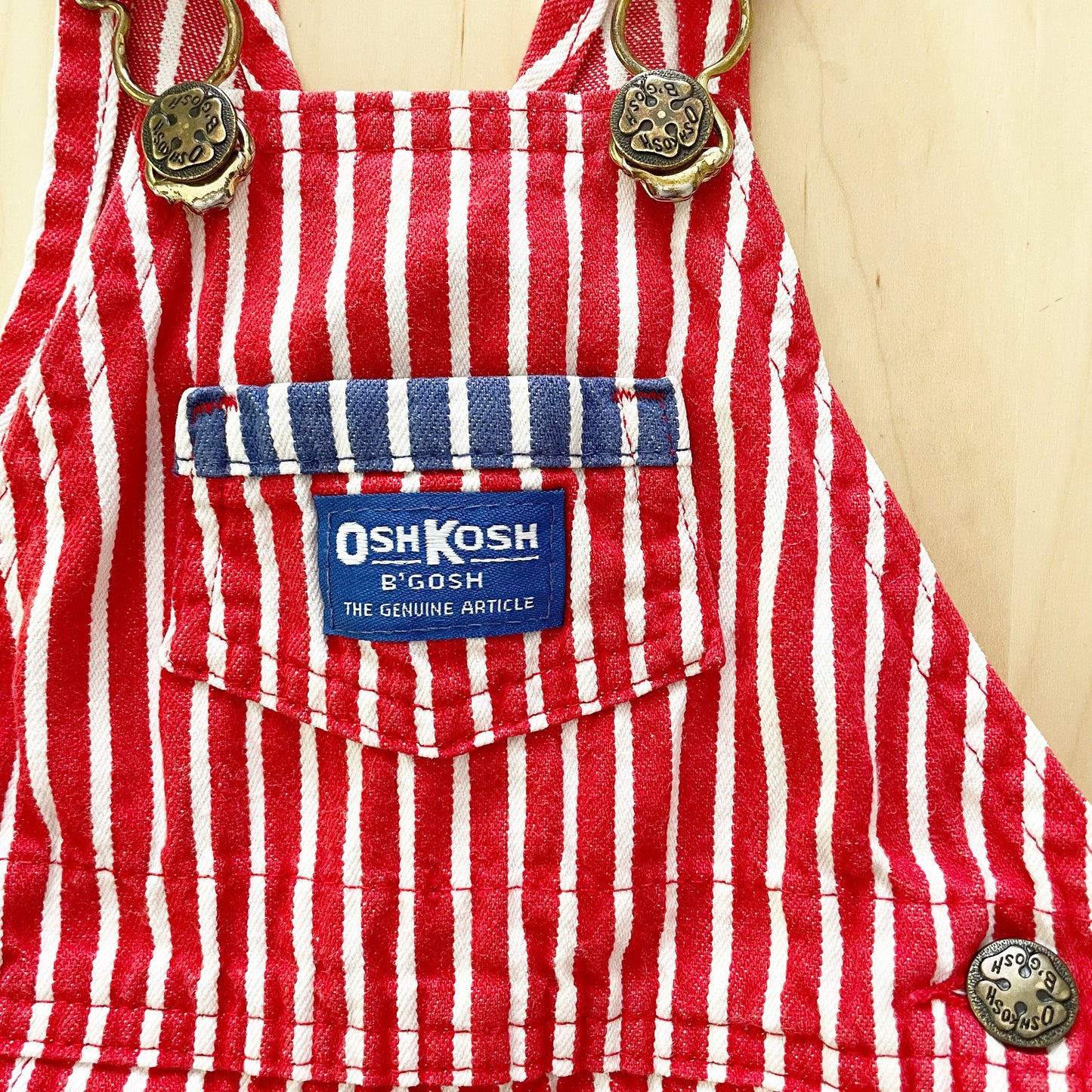 OshKosh Sweats Striped Patch Overalls - Yellow Clover Vintage Kids Clothes