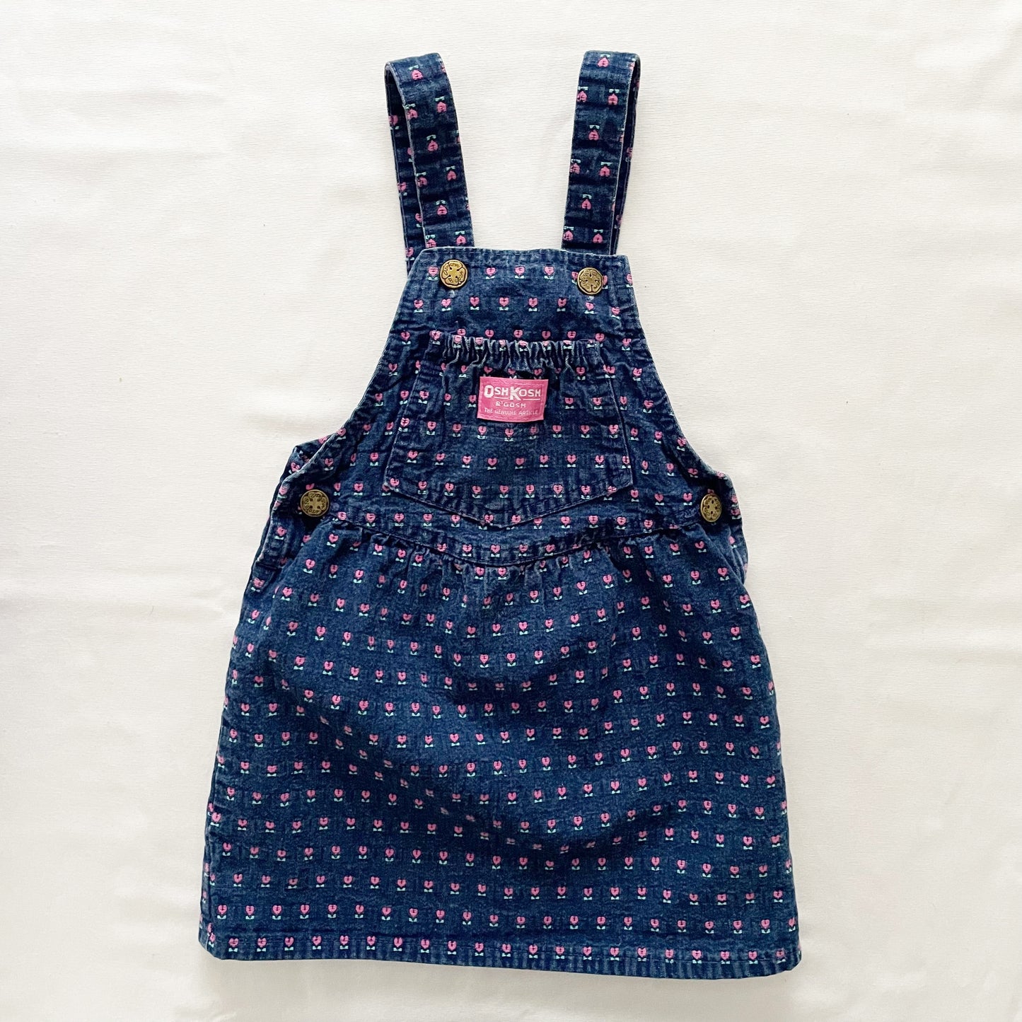 OshKosh Heart Tulip Woven Skirtall - Yellow Clover Vintage Kids Clothes