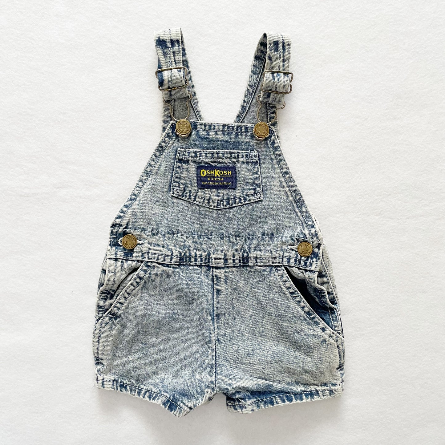OshKosh Acid Wash Shortalls - Yellow Clover Vintage Kids Clothes