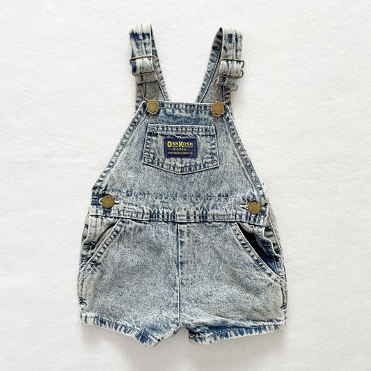 Vintage OshKosh Classic Cut Acid Wash Baby Shortalls