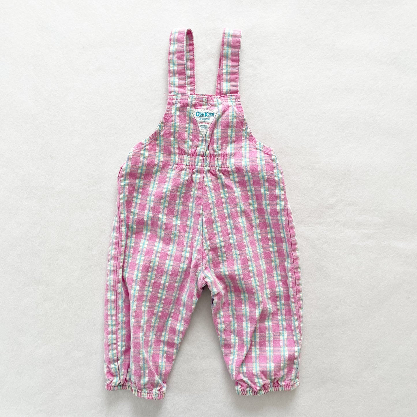 OshKosh Pink Plaid Bubble Overalls