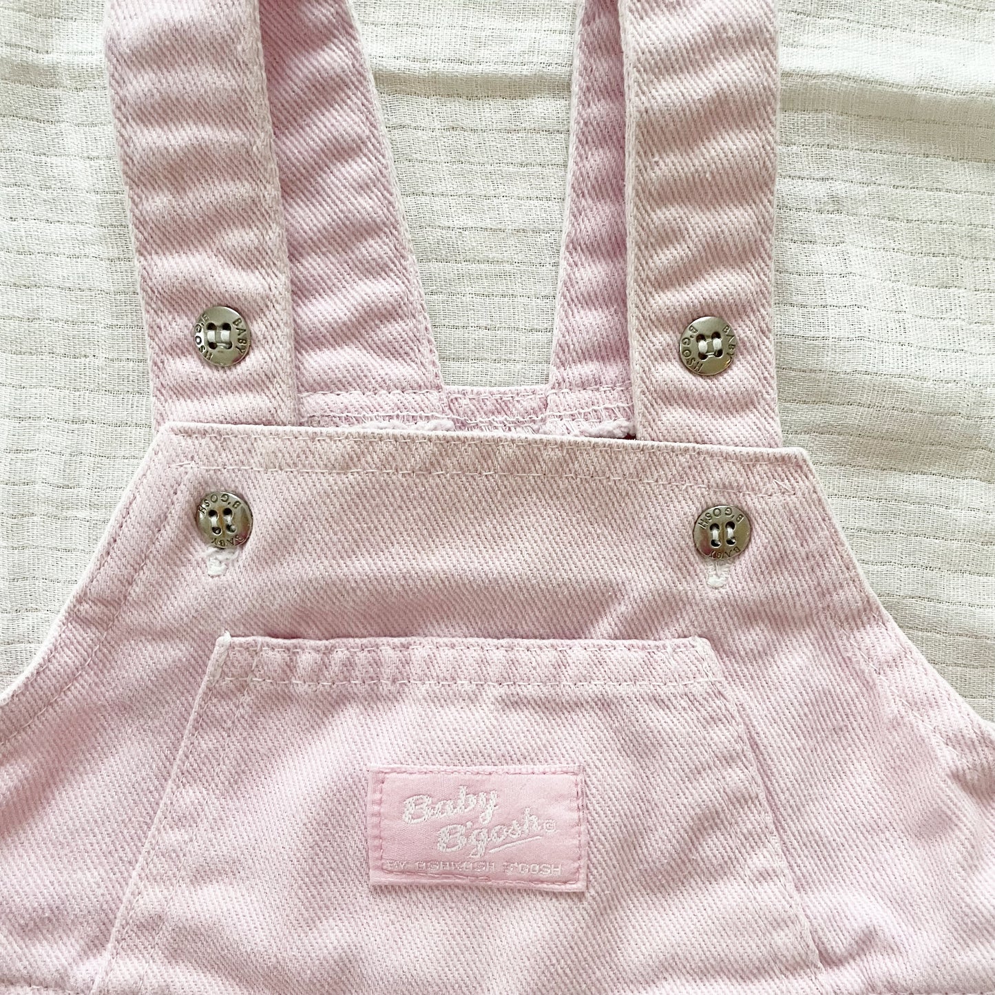 Baby B’gosh Light Pink Tapered Leg Overalls - Yellow Clover Vintage Kids Clothes