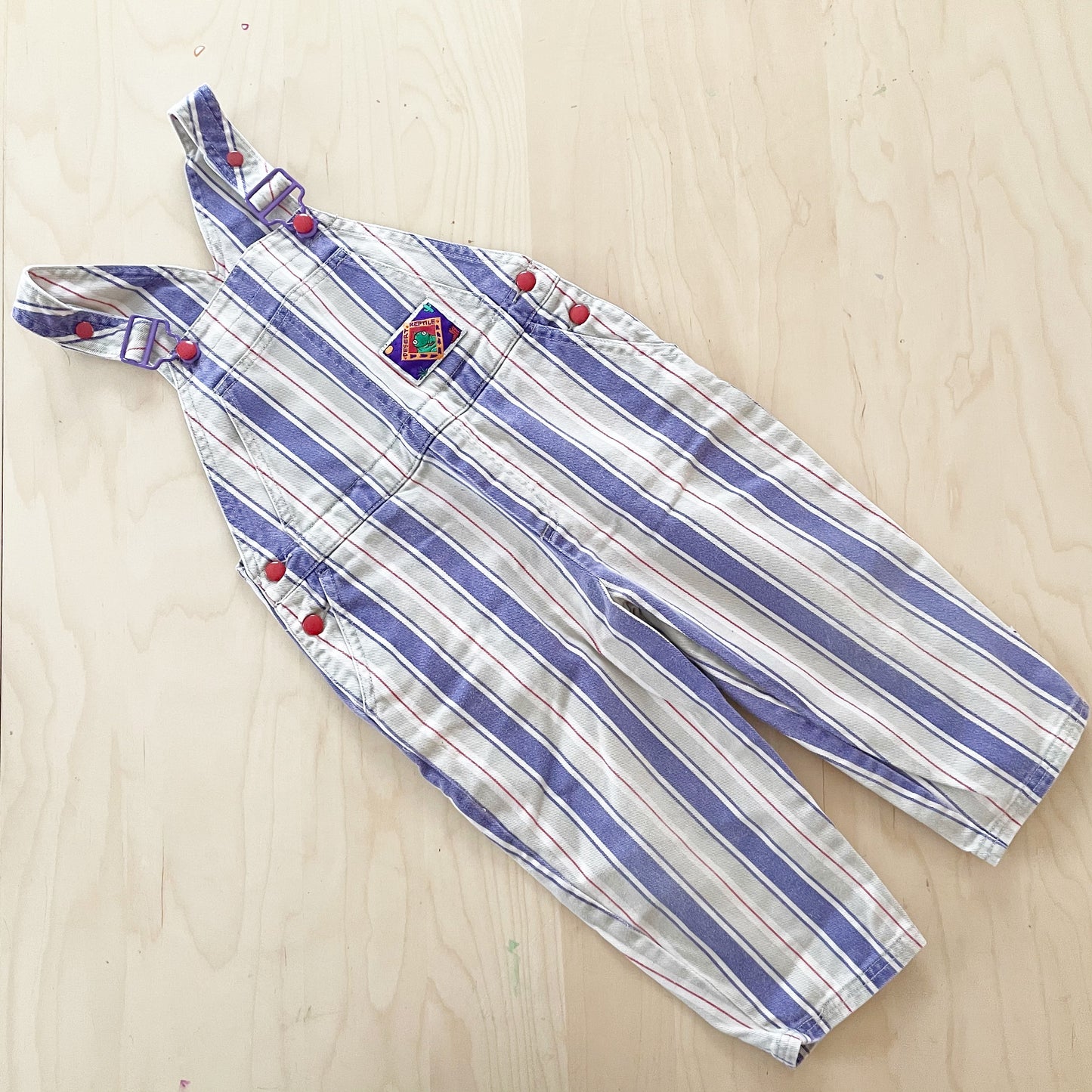 Gymboree Striped Reptile Patch Overalls - Yellow Clover Vintage Kids Clothes
