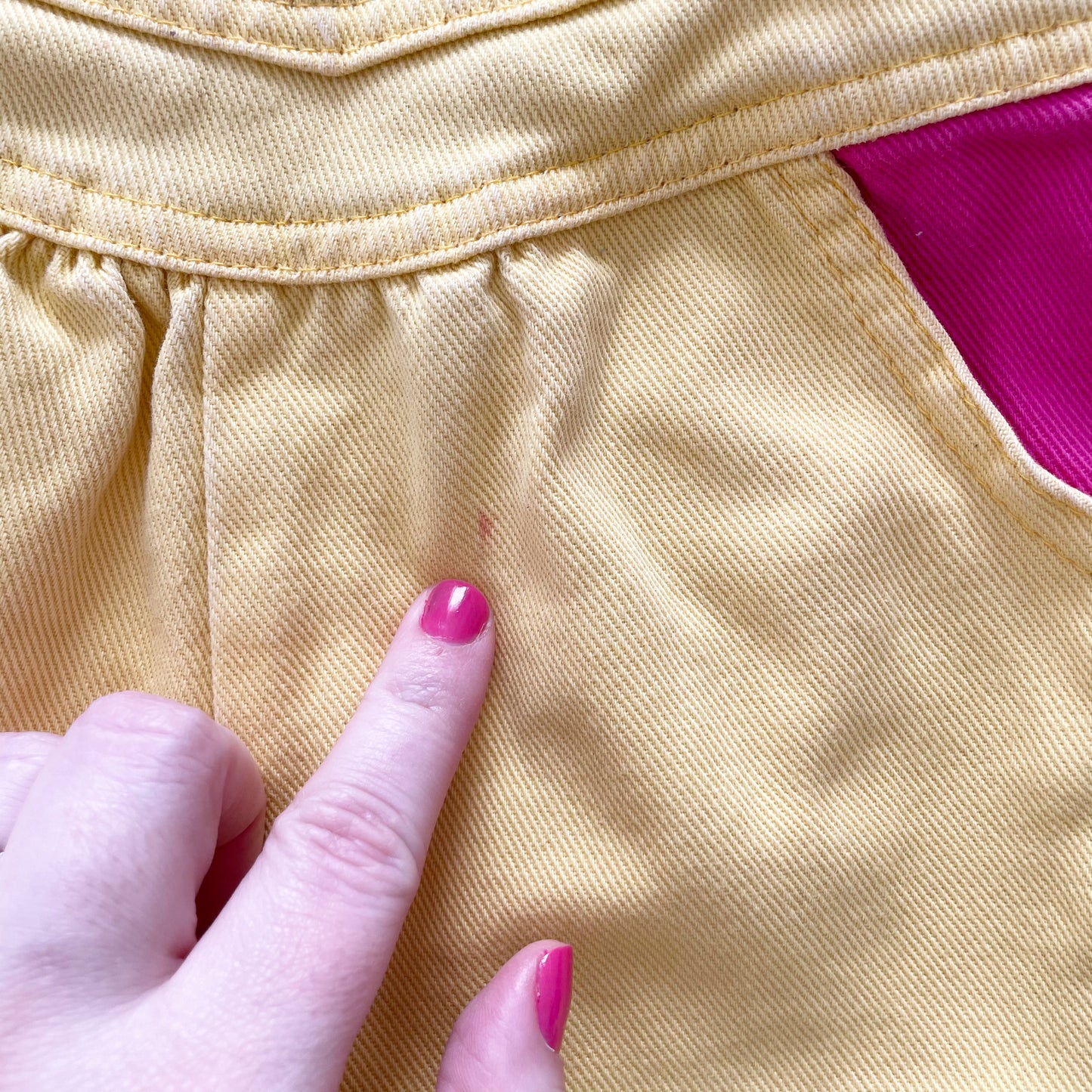 OshKosh Yellow and Pink Overalls - Yellow Clover Vintage Kids Clothes
