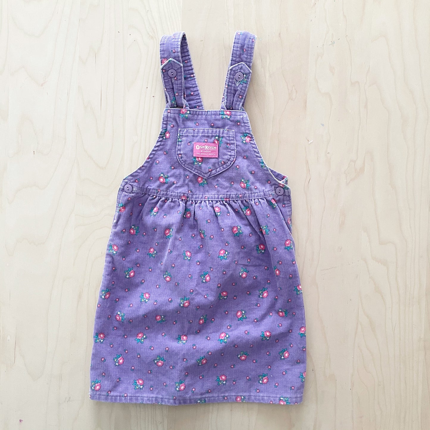 OshKosh Floral Cord Skirtall - Yellow Clover Vintage Kids Clothes